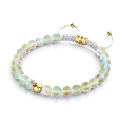 Kanarienvogel | Gold | Meerjungfrau Glas Makramee Perlen Armband